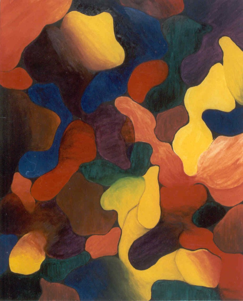 Rondall Reynoso, Untitled, 74" x 60", oil on canvas, 1999, destroyed