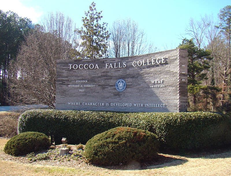 Toccoa Falls College Sign Toccoa Falls College sign