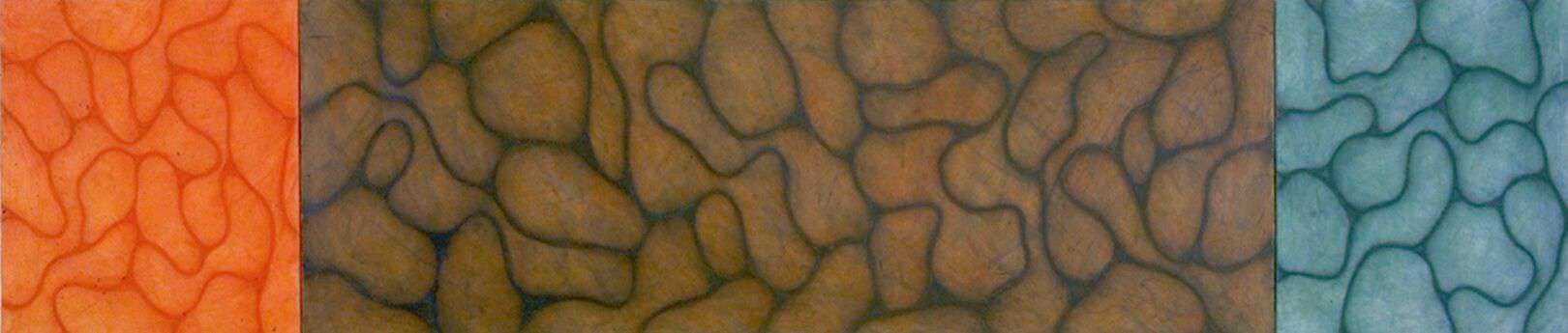 Sheol, 'Erets, Shamayim, acrylic & pastel on canvas, 30" x 156", 2000