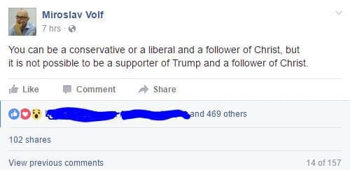 Comment from Miroslav Volf