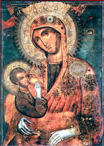 "Theotokos the Milk Giver," an icon from the Mount Athos monastic community.