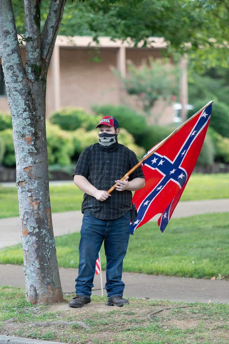 Photo of a Confederate protester