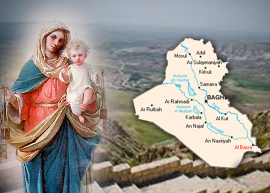 At church once leveled by ISIS, Christians dedicate statue Virgin Mary in iraq