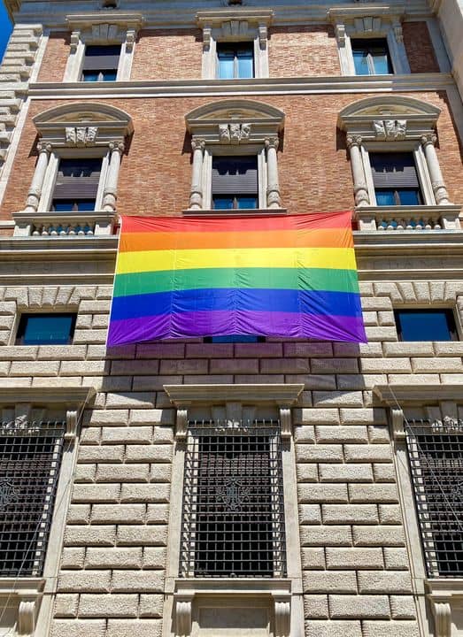 U.S. embassy to Vatican raises flag marking Pride Month 284788123_378005237693004_6255536428804234176_n