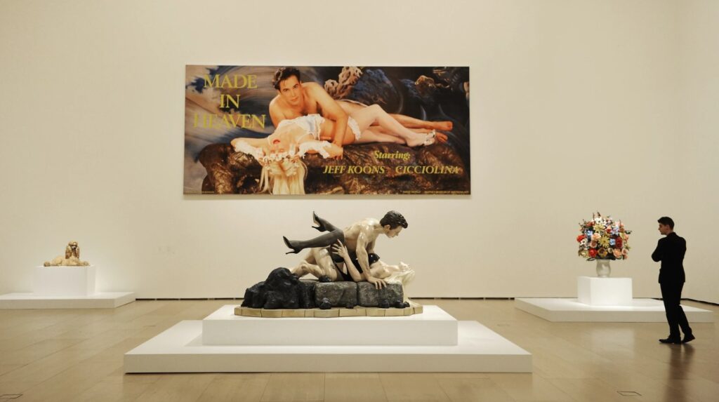 Made in Heaven by Jeff Koons showing Koons in intimate relationship with his wife Cicciolina.