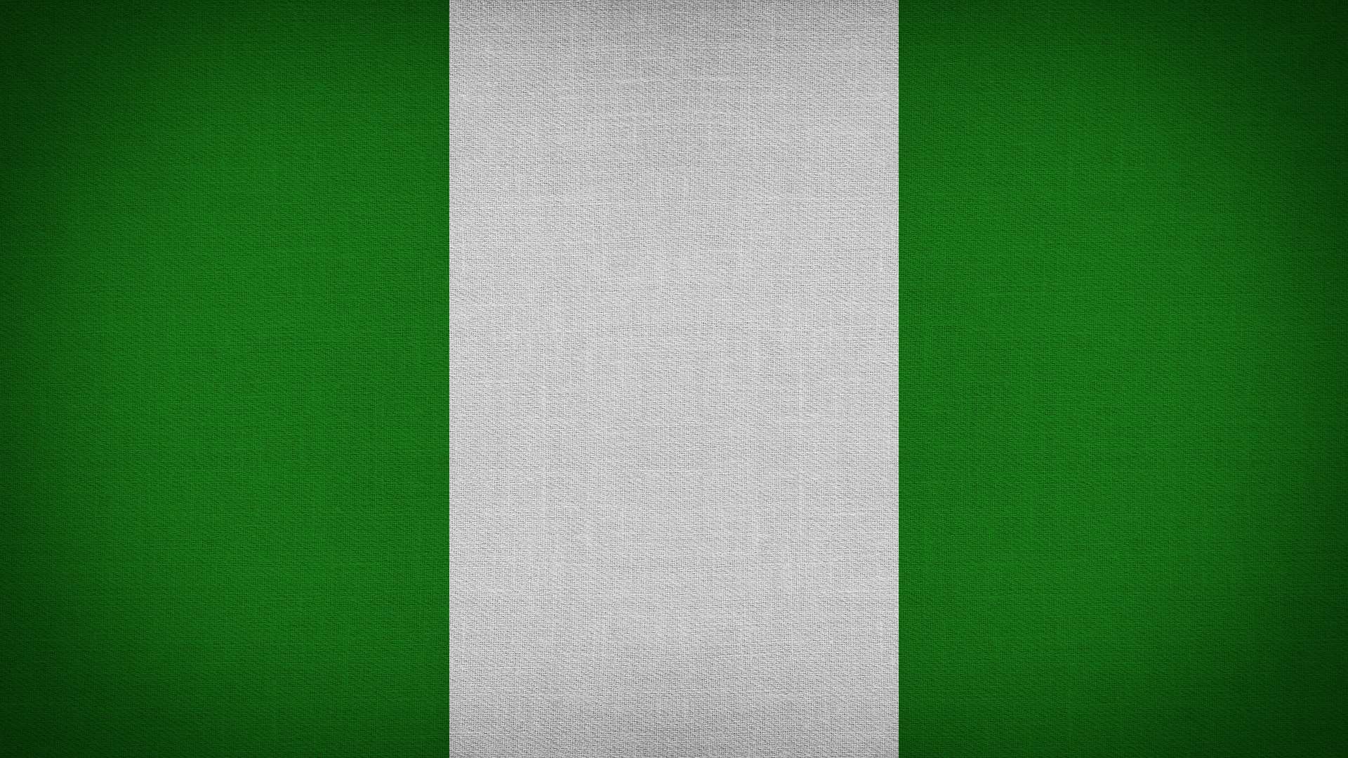 The Nigerian flag is shown with vertical green, white, and green stripes.