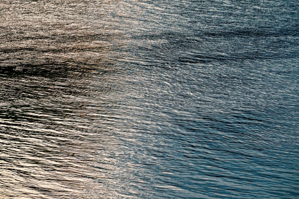 A closeup of water surface, like a river, is shown.