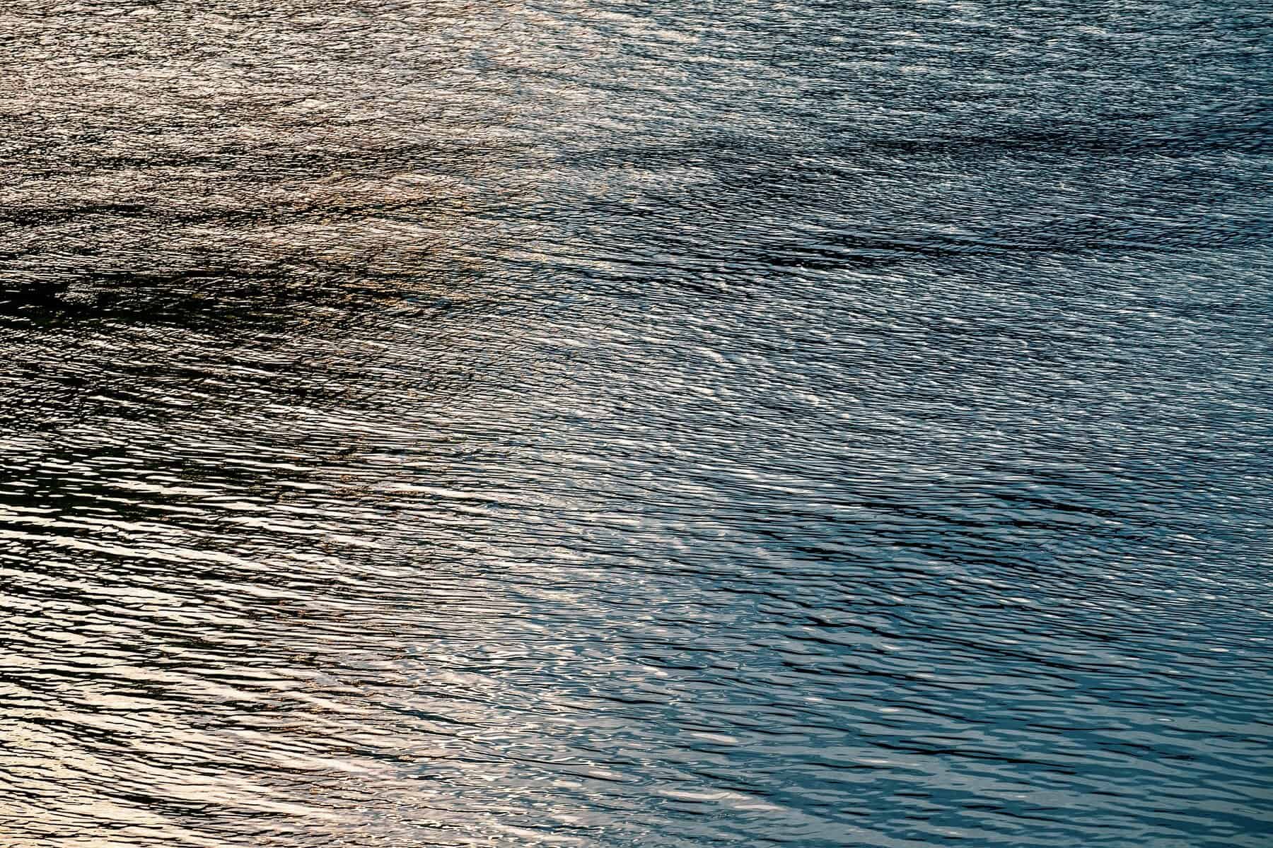 A closeup of water surface, like a river, is shown.