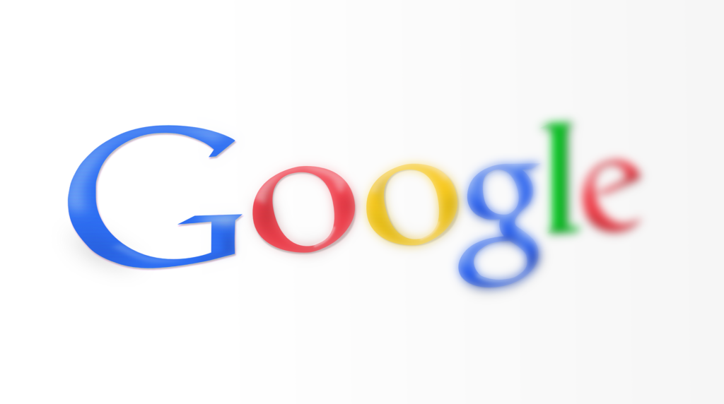 A screen shot of the multicolored Google logo is shown.