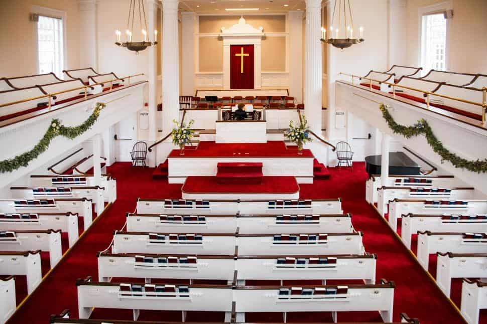 Elegant church building interior