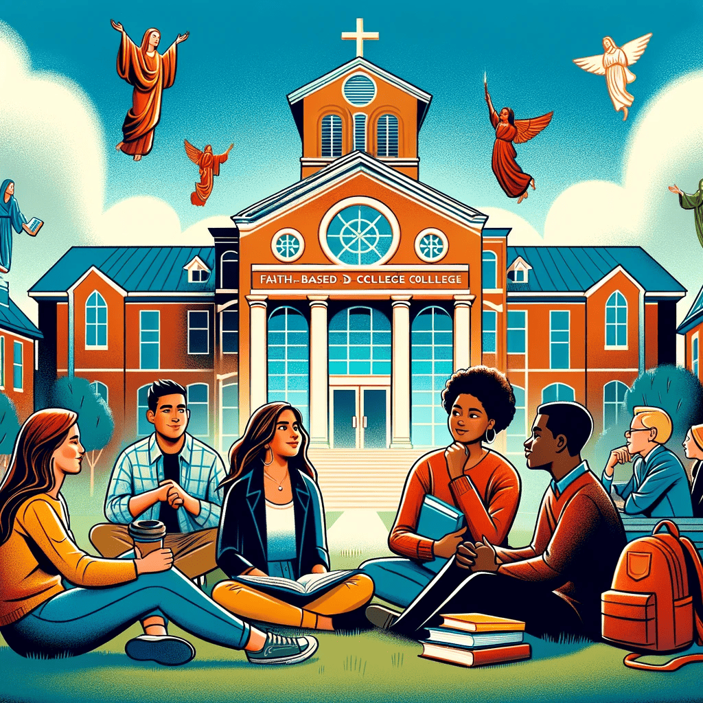 Scene of students sitting on a college campus