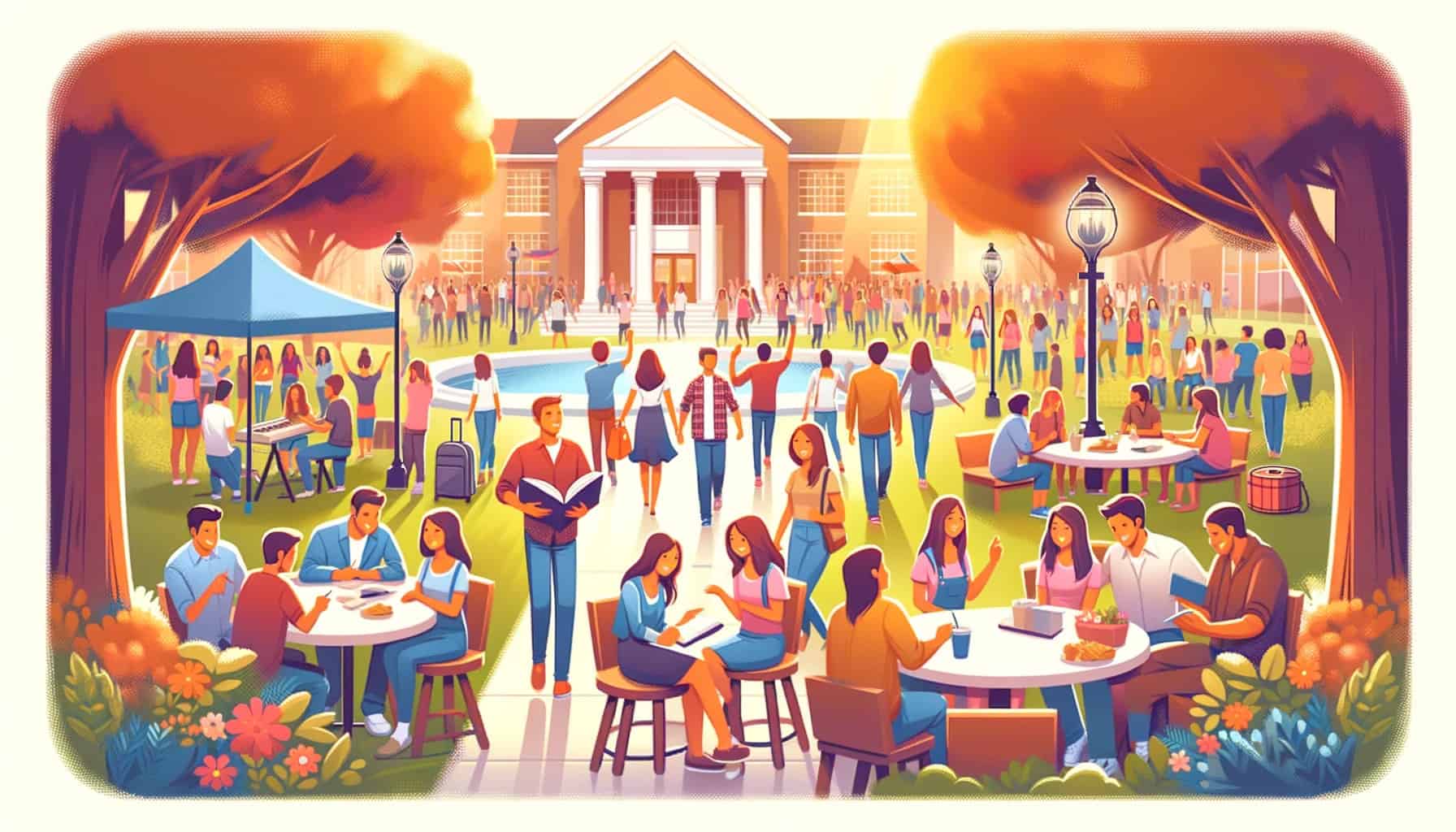 A Vibrant Campus Life Scene