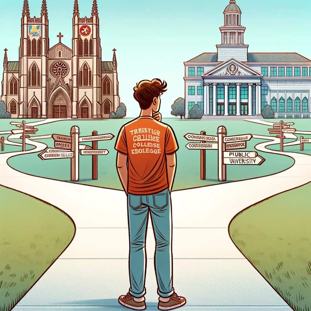 Young adult at a crossroad