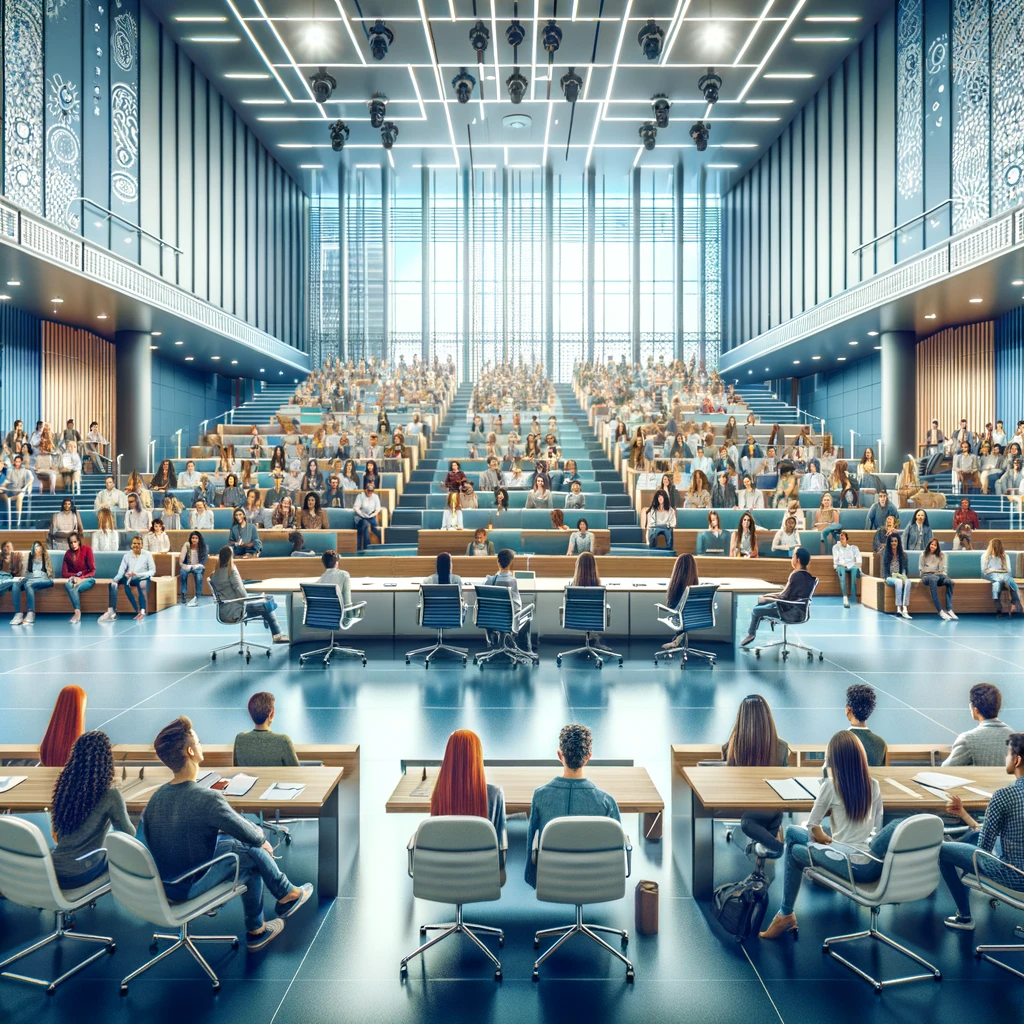 Will I Receive a Higher Quality Education at a Christian or a Public College? Public University Lecture Hall