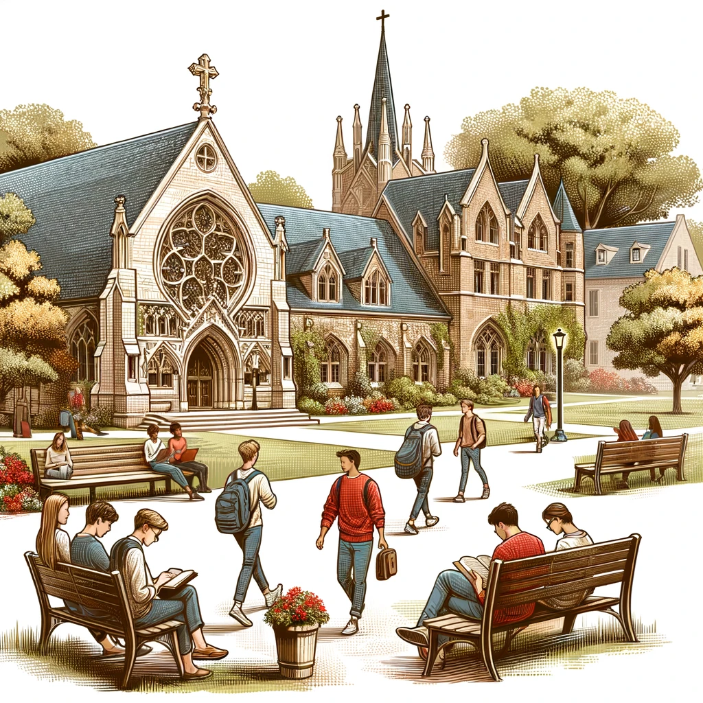 An idyllic scene on a Christian college campus