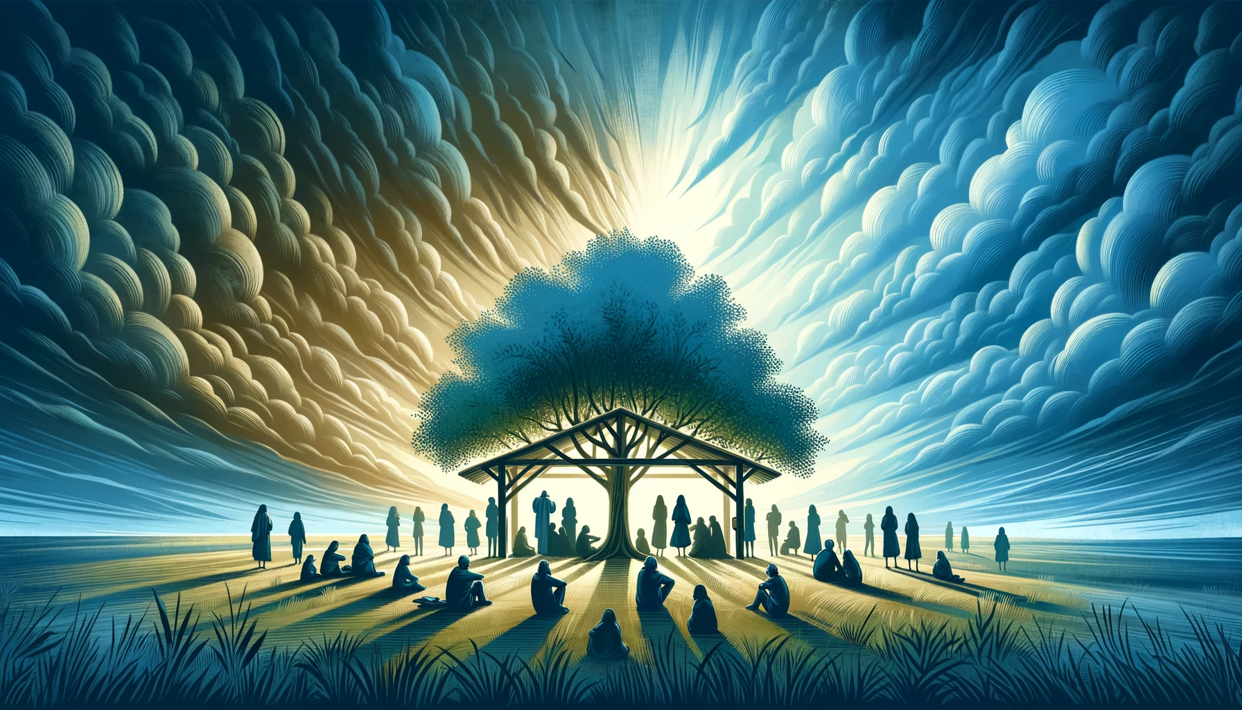 Tree surrounded by people