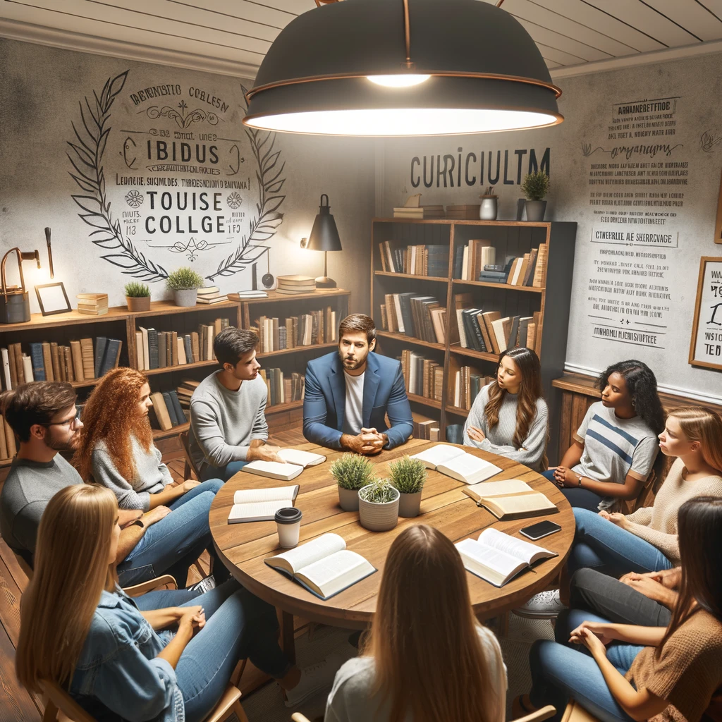 a cozy classroom inside a Christian college