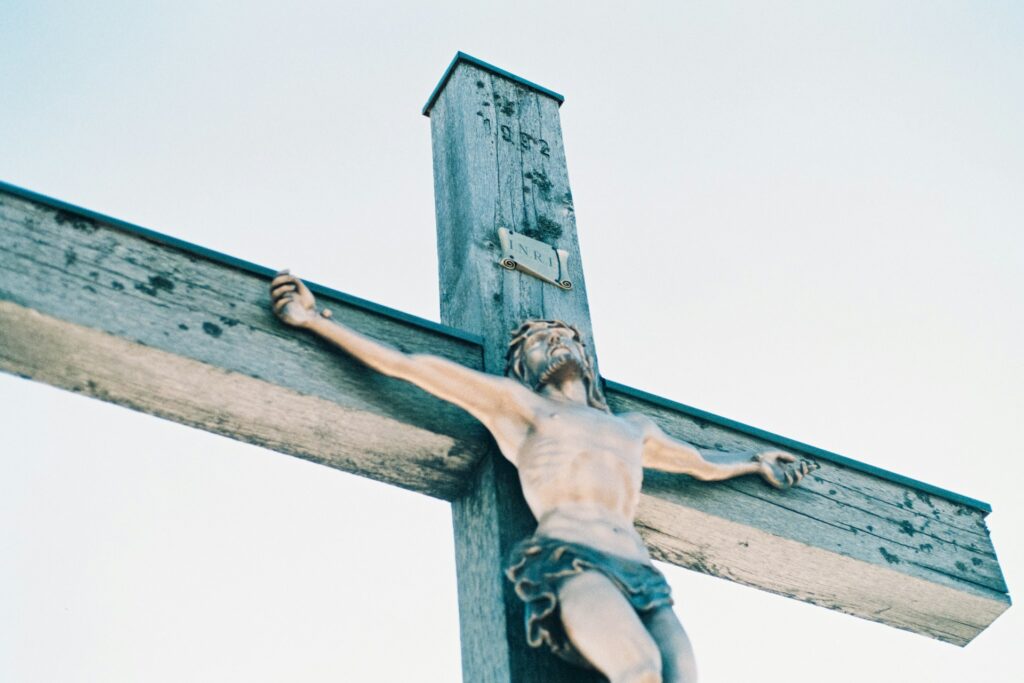 How JD Vance's Catholicism shaped his political worldview A depiction of Jesus on the cross.