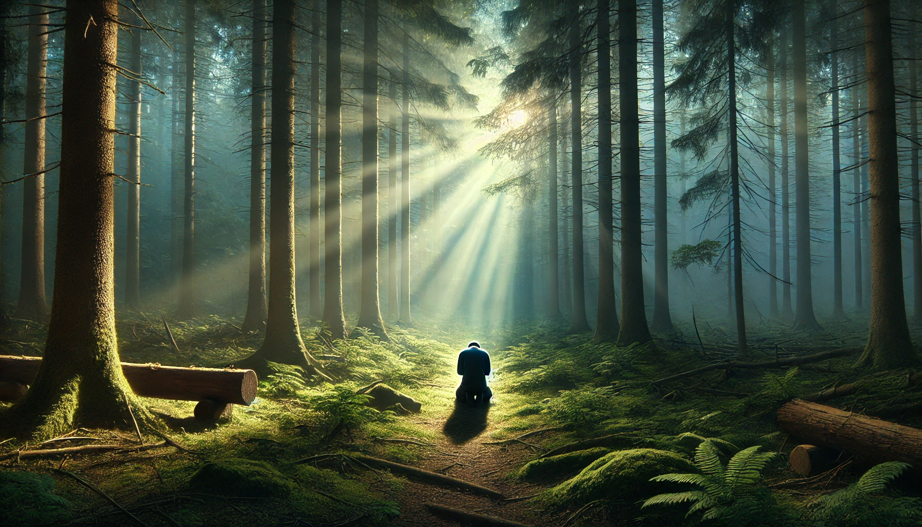 A serene forest clearing.