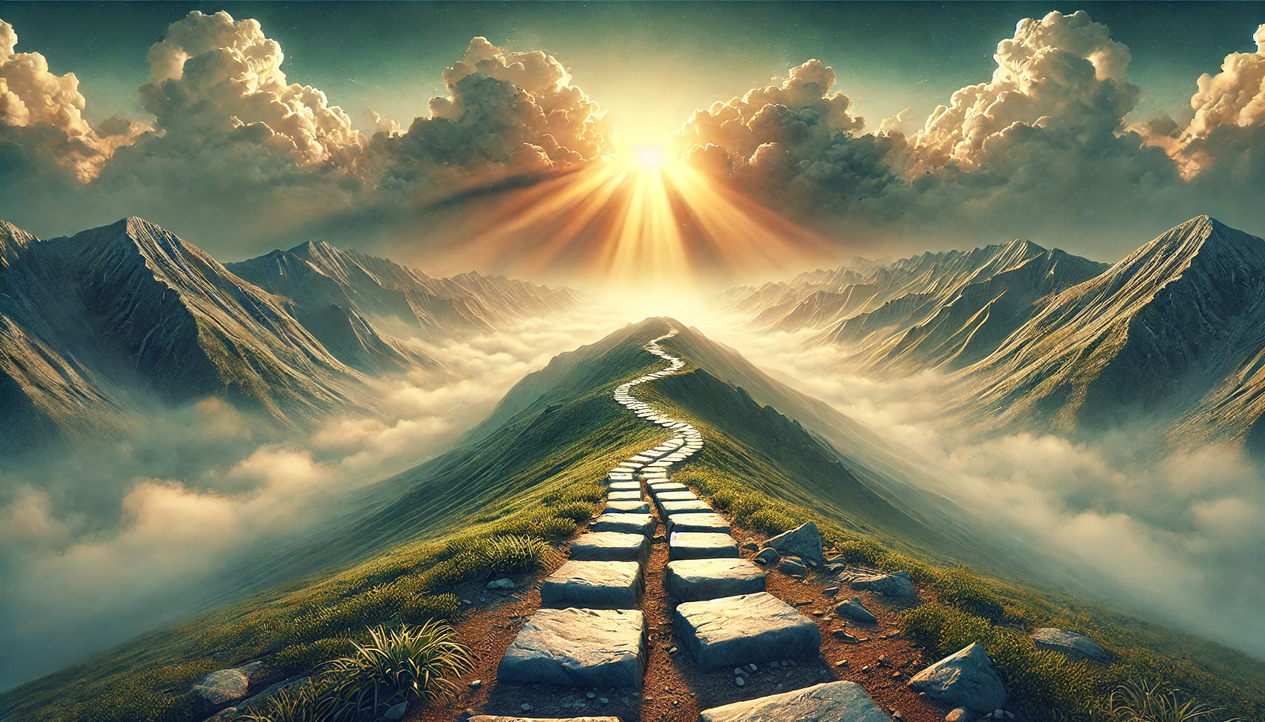 A serene mountain path.