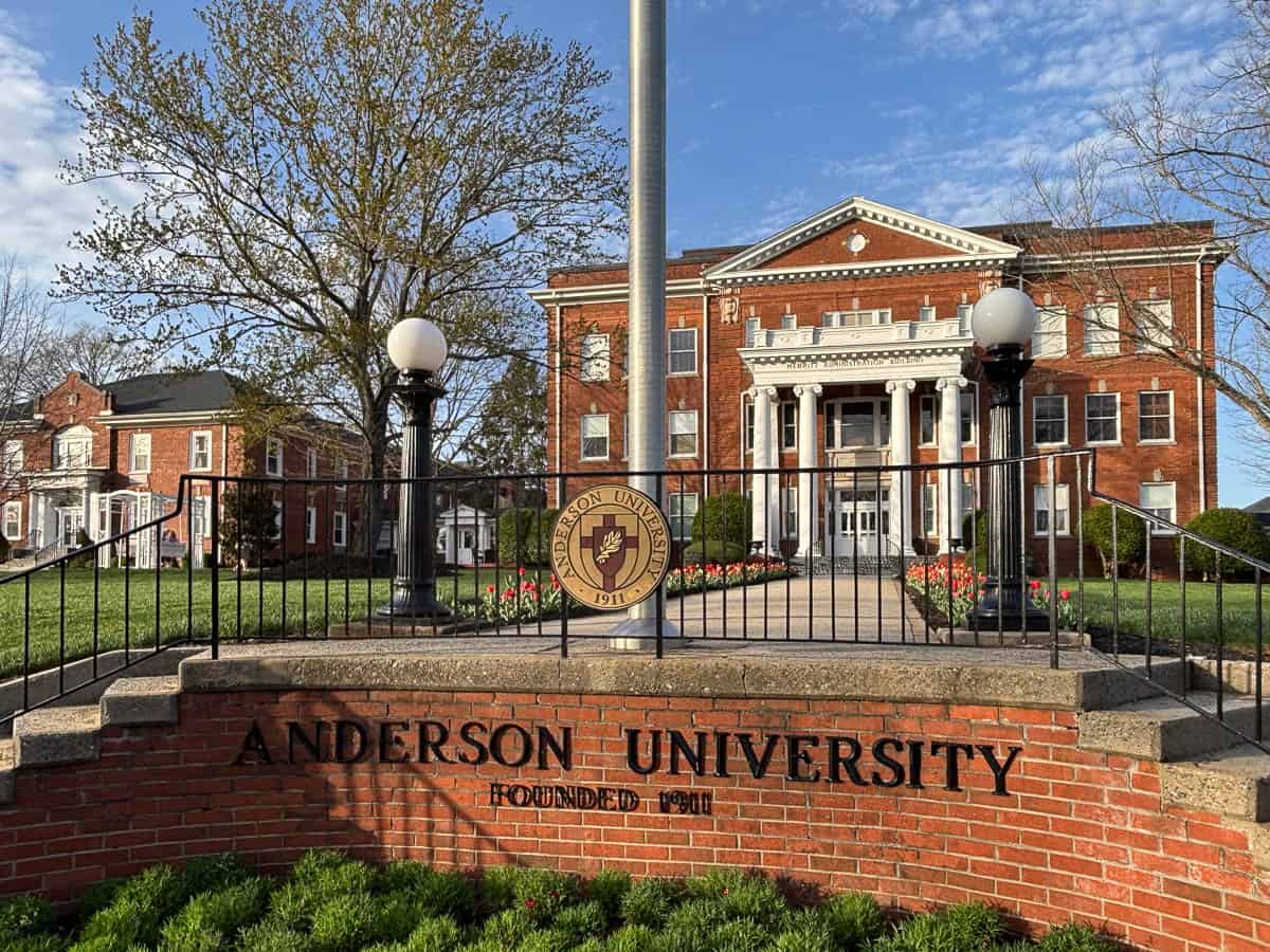 Anderson University Merritt Building sign Anderson University Merritt Building sign