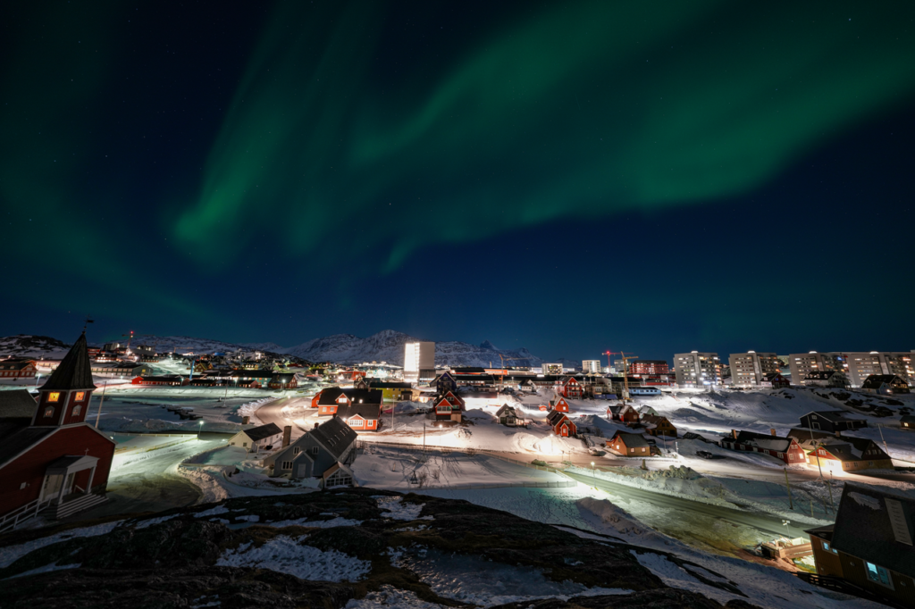 Nuuk Greenland at dark