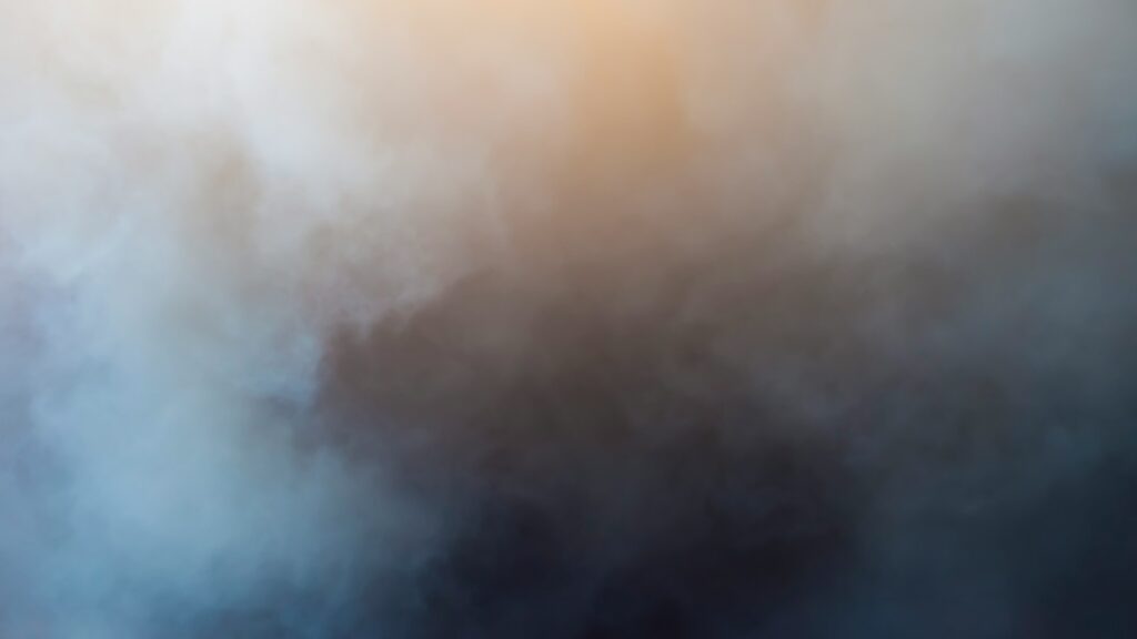 Ethereal clouds in grey and orange.