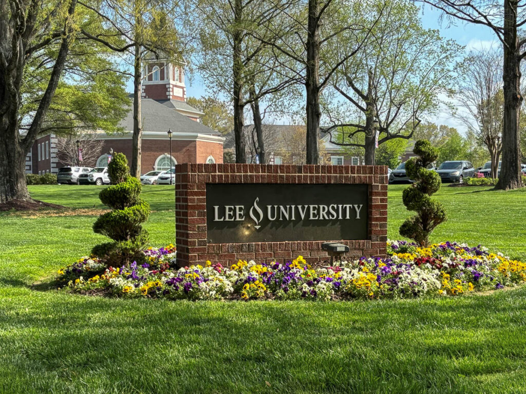 Lee University sued for failing to disclose data breach that exposed Social Security numbers Lee University, Cleveland, TN sign from Ocoee Street.