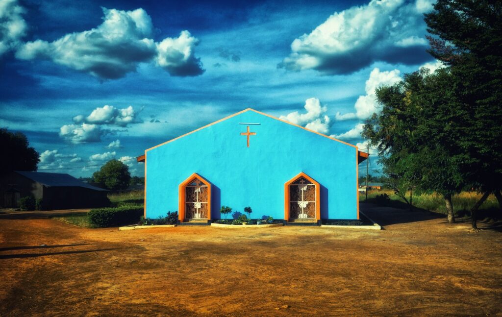 From dualism to discipleship: African Evangelicals push for reform A bright blue church in Tanzania.