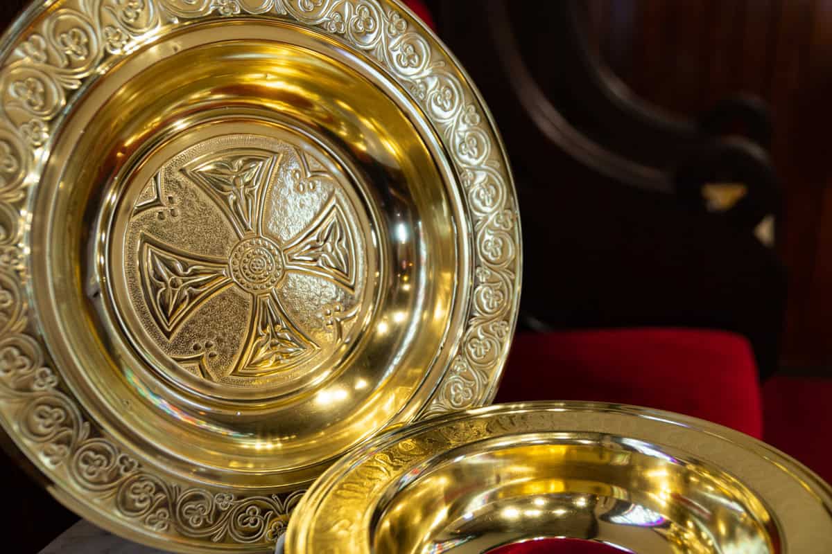 Gold offering plates