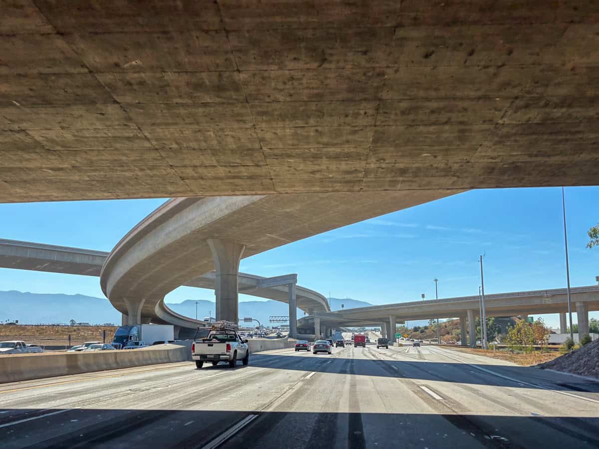 Los Angeles basin freeway view