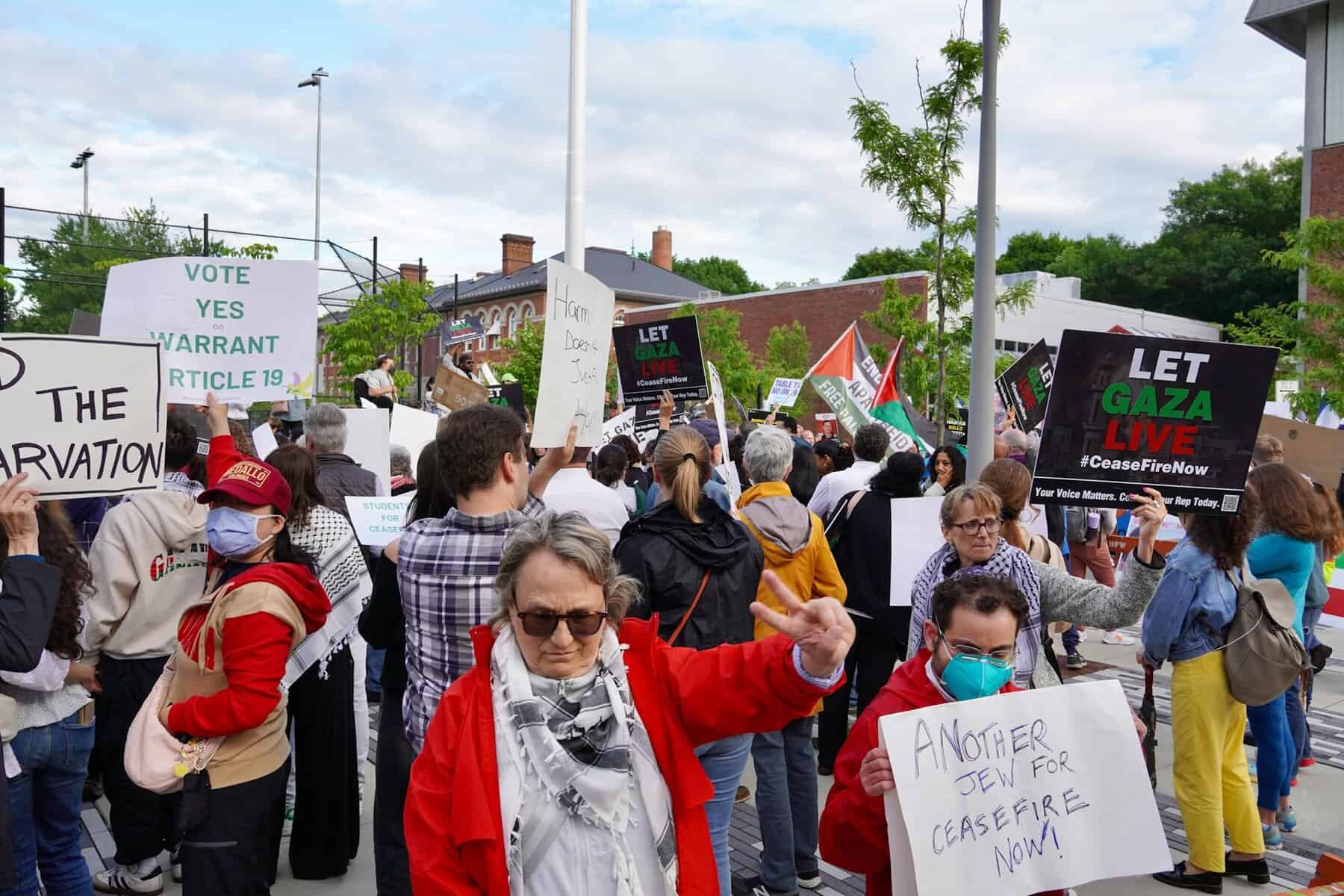 Protestors for an Israeli ceasefire