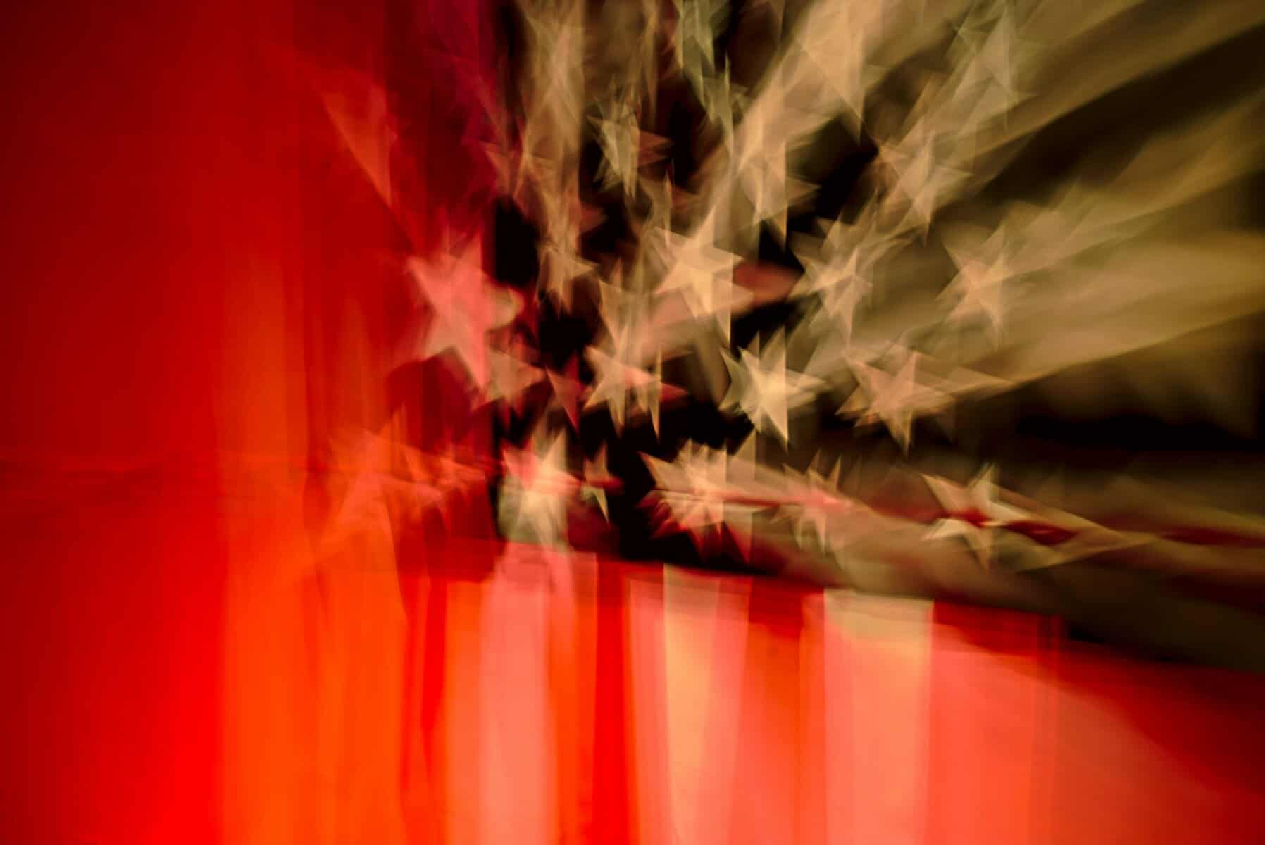 Fuzzy and distorted American flag.