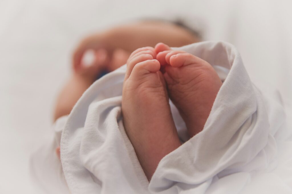 Closeup of a baby's feet.