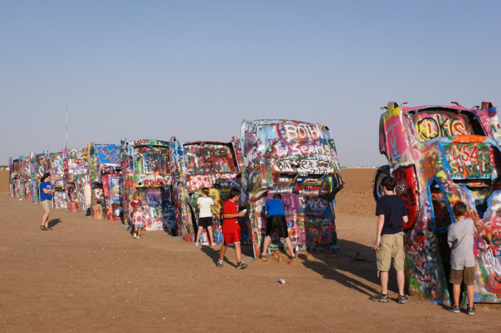 Tribute painted at Cadillac Ranch for slain activist 2011 Cadillac Ranch in Texas
