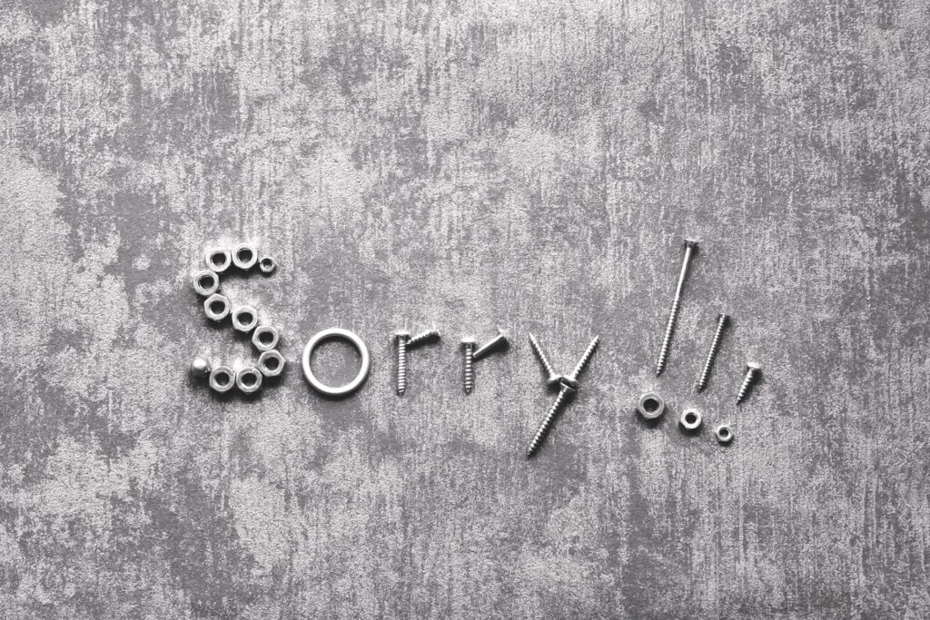 nuts and bolts spell Sorry!