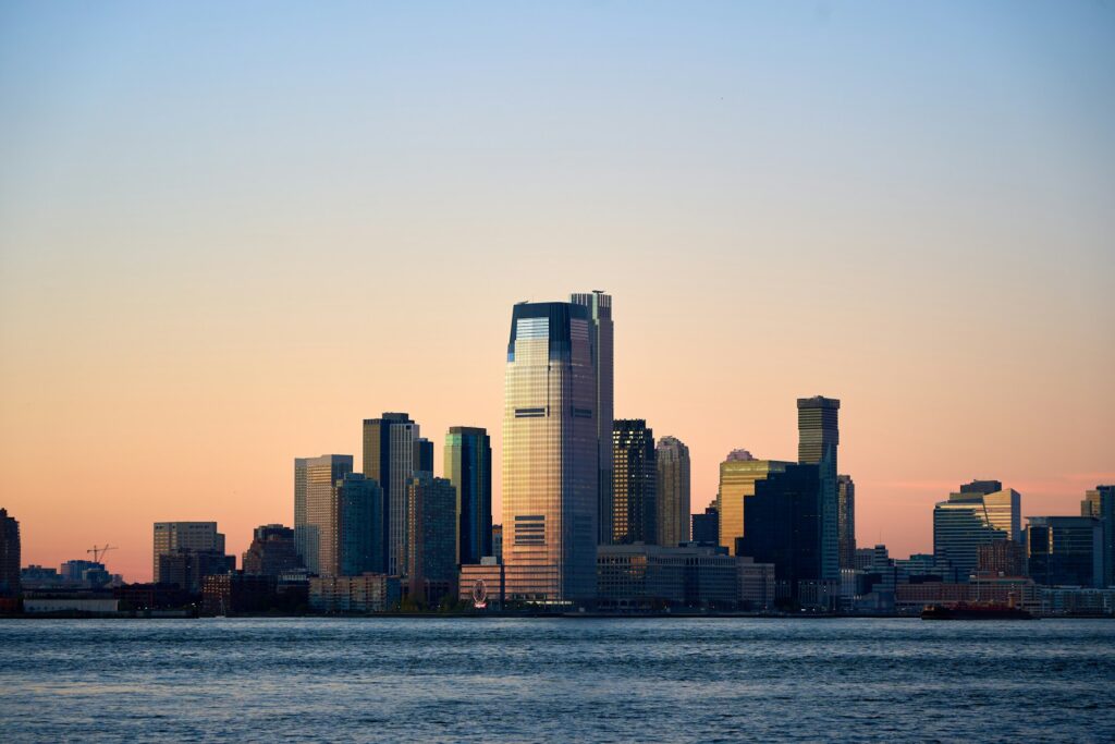 New Jersey Skyline at dusk.