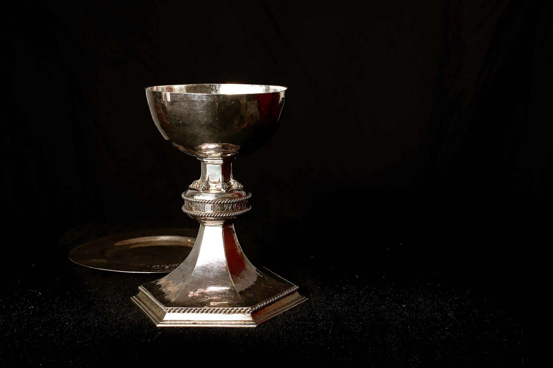 A silver communion chalice