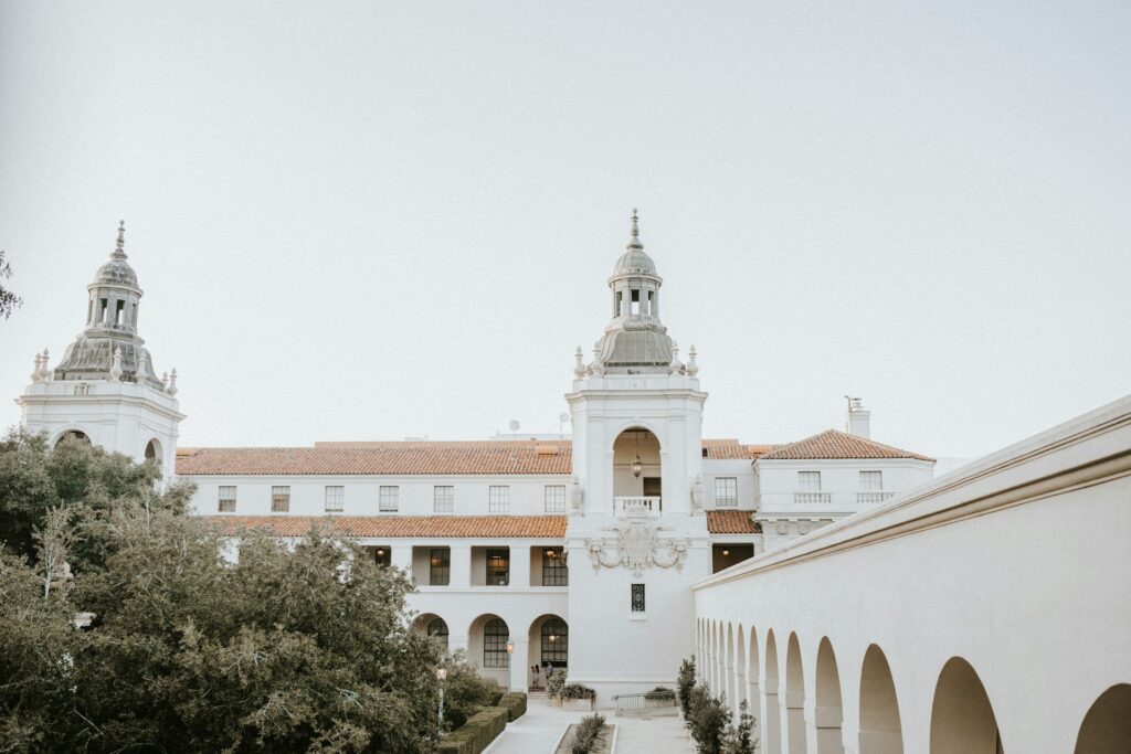 A Spanish style building in Pasadena, CA.