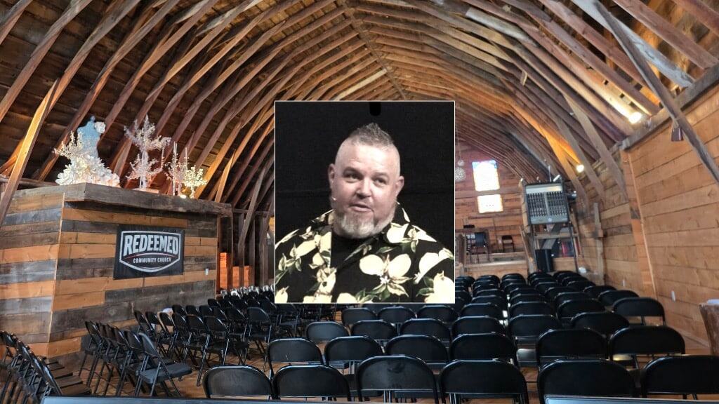 Jarrod Giestdorfer, and the barn his news church meets in.