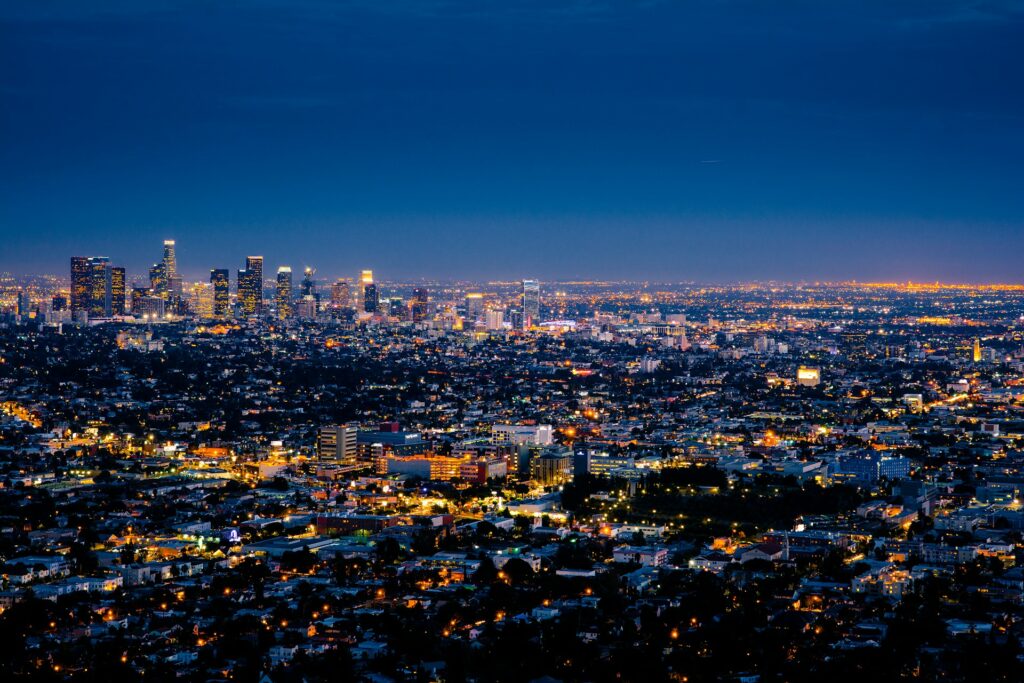 View of the Los Angeles skyline from Griffith Observatory.
