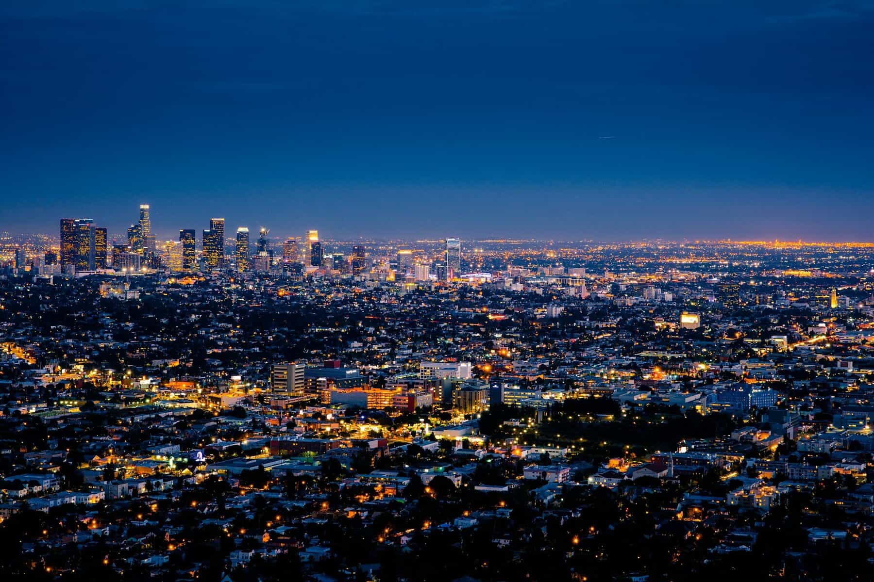 View of the Los Angeles skyline from Griffith Observatory.